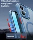 ESR Classic Pro Apple iPhone 16 Hoesje MagSafe + Tempered Glass Frosted Blauw afbeelding 6