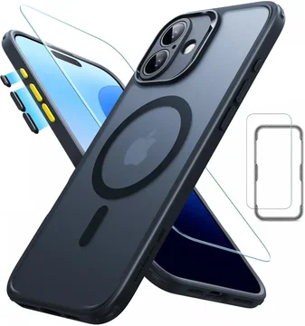 ESR Classic Pro iPhone 16 Plus Hoesje MagSafe + Tempered Glass Frosted Zwart
