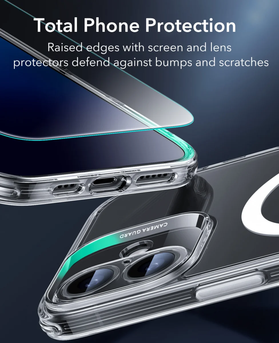 ESR Classic Pro iPhone 16 Plus Hoesje MagSafe + Tempered Glass Transparant afbeelding 4