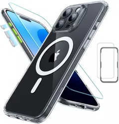 ESR Classic Pro iPhone 16 Pro Hoesje MagSafe + Tempered Glass Transparant afbeelding