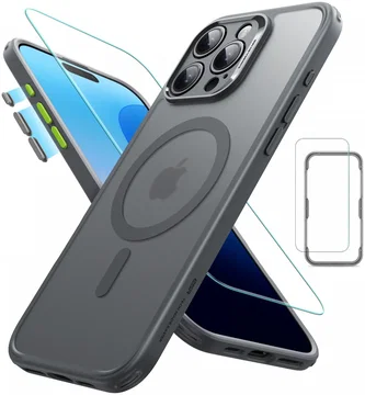 ESR Classic Pro iPhone 16 Pro Hoesje MagSafe + Tempered Glass Frosted Grijs