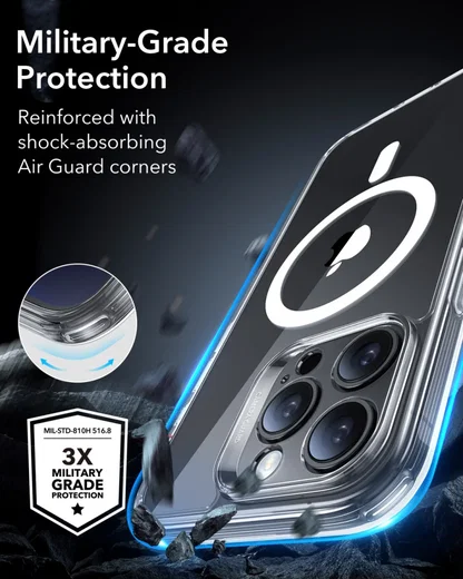 ESR Classic Pro iPhone 16 Pro Max Hoesje MagSafe + Tempered Glass Transparant afbeelding 3