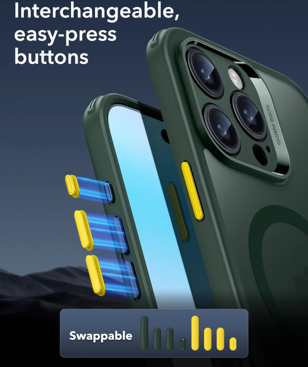 ESR Classic Pro iPhone 16 Pro Max Hoesje MagSafe + Tempered Glass Frosted Groen afbeelding 6