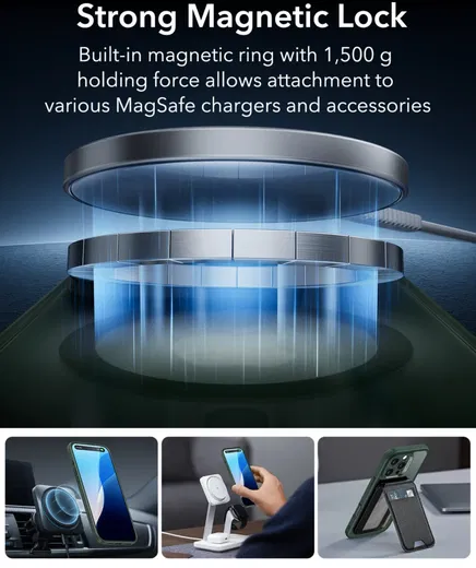 ESR Classic Pro iPhone 16 Pro Max Hoesje MagSafe + Tempered Glass Frosted Groen afbeelding 8