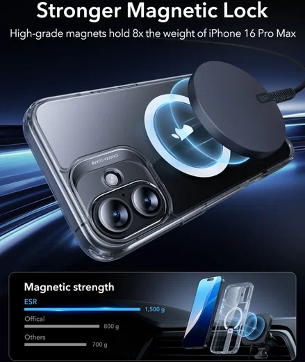 ESR Boost Flickstand HaloLock iPhone 16 Hoesje MagSafe Transparant afbeelding 2