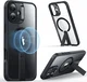ESR Boost Flickstand HaloLock iPhone 16 Hoesje MagSafe Transparant Zwart afbeelding 1