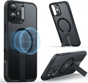 ESR Boost Flickstand HaloLock iPhone 16 Hoesje MagSafe Frosted Zwart