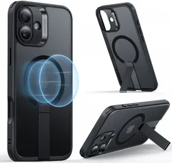 ESR Boost Flickstand HaloLock iPhone 16 Hoesje MagSafe Frosted Zwart afbeelding