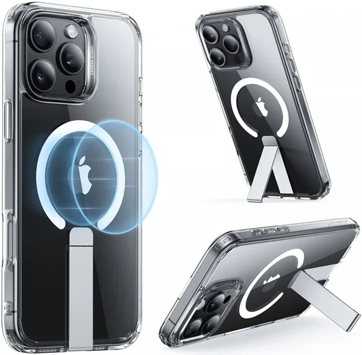 ESR Boost Flickstand Apple iPhone 16 Pro Hoesje MagSafe Transparant afbeelding 1