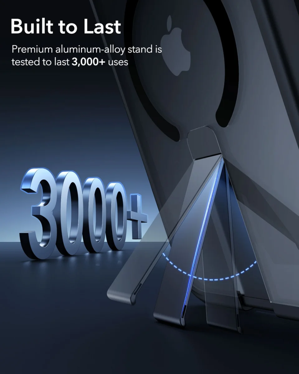 ESR Boost Flickstand Apple iPhone 16 Pro Hoesje MagSafe Transparant Zwart afbeelding 7