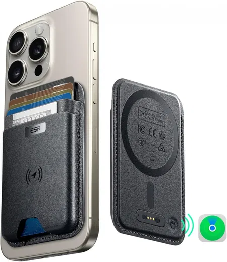 ESR Classic Geo Wallet MagSafe Pasjeshouder met Zoek Mijn-Functie Zwart afbeelding 1