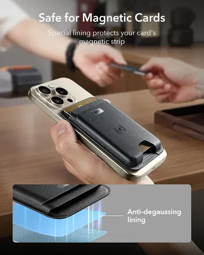 ESR Classic Geo Wallet MagSafe Pasjeshouder met Zoek Mijn-Functie Zwart afbeelding 4