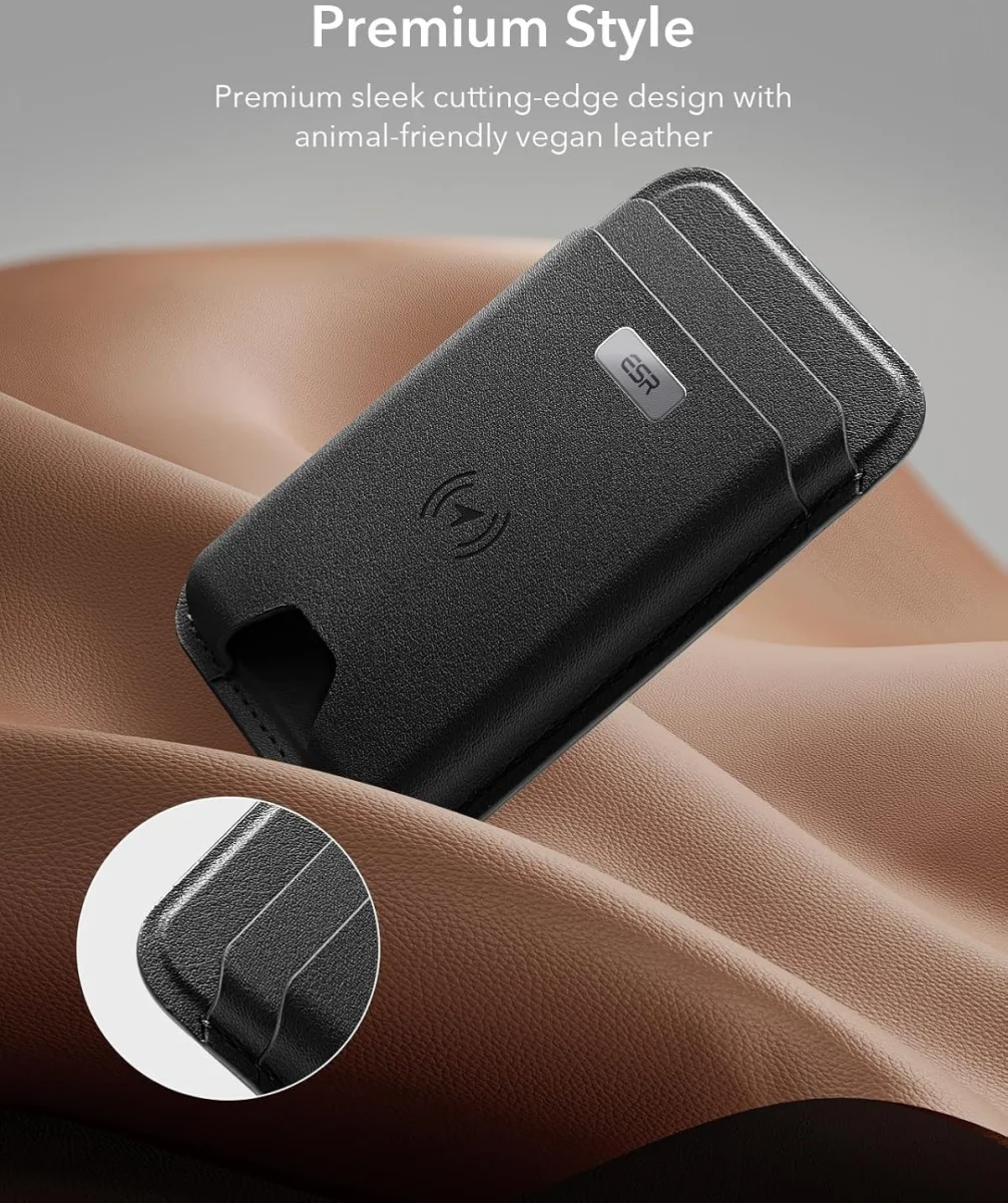 ESR Classic Geo Wallet MagSafe Pasjeshouder met Zoek Mijn-Functie Zwart afbeelding 6