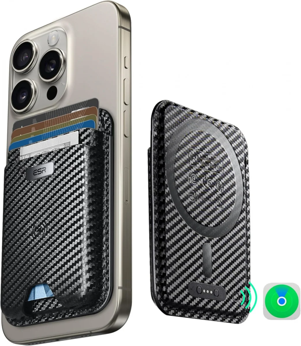ESR Classic Geo Wallet MagSafe Pasjeshouder met Zoek Mijn-Functie Carbon Fiber afbeelding 1