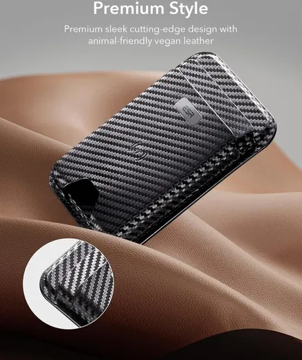 ESR Classic Geo Wallet MagSafe Pasjeshouder met Zoek Mijn-Functie Carbon Fiber afbeelding 6
