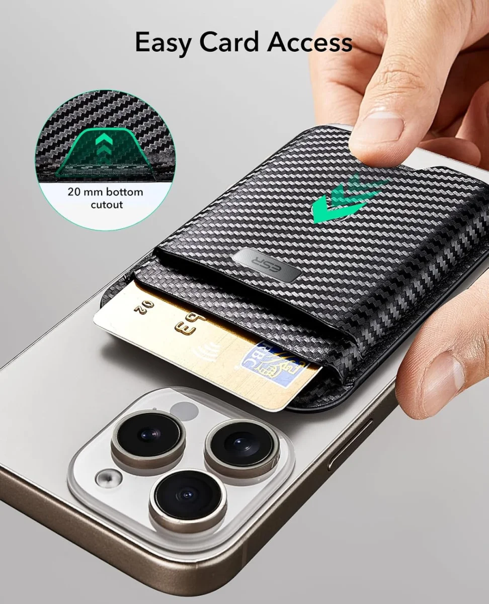 ESR Classic Geo Wallet MagSafe Pasjeshouder met Zoek Mijn-Functie Carbon Fiber afbeelding 7