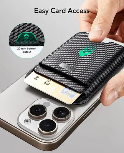 ESR Classic Geo Wallet MagSafe Pasjeshouder met Zoek Mijn-Functie Carbon Fiber afbeelding 7