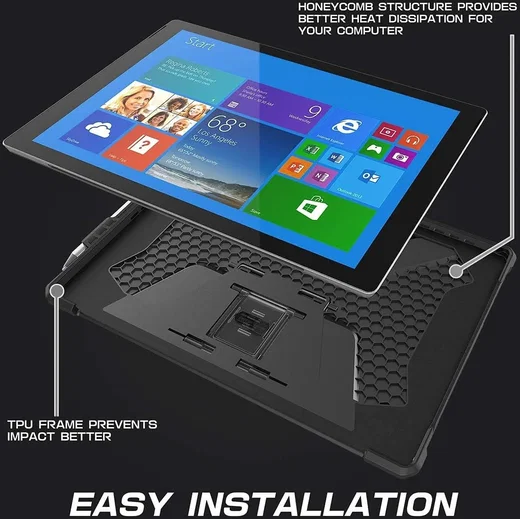 SUPCASE UB Pro Microsoft Surface Pro 4 - 7 Hoes Kickstand Zwart afbeelding 5