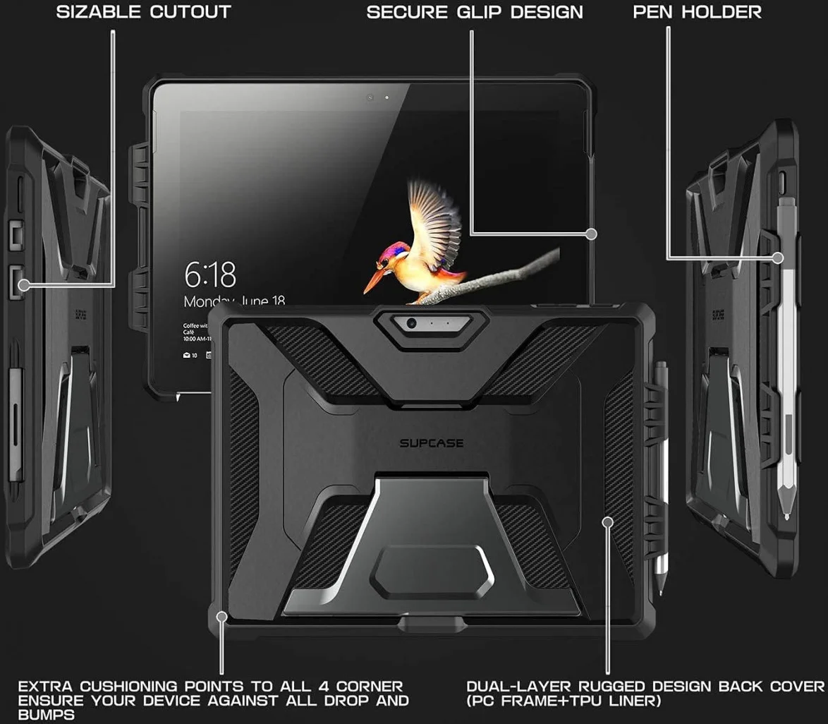 SUPCASE UB Pro Microsoft Surface Pro 4 - 7 Hoes Kickstand Zwart afbeelding 6
