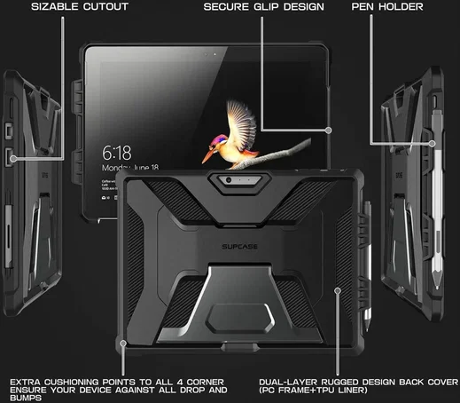 SUPCASE UB Pro Microsoft Surface Pro 4 - 7 Hoes Kickstand Zwart afbeelding 6