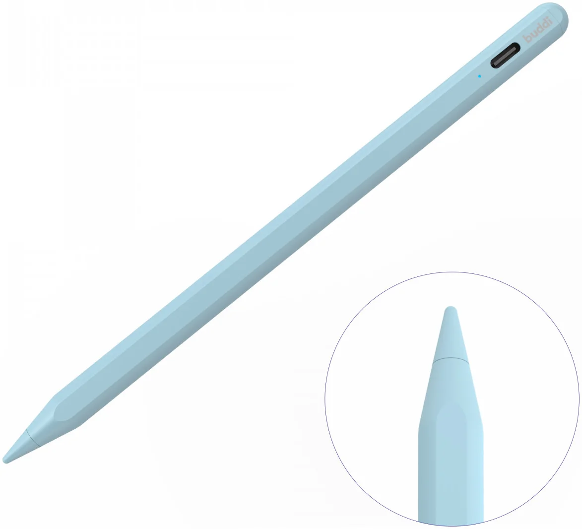 Buddi Flow Universele Actieve Stylus Pen met USB-C Poort Blauw afbeelding 1