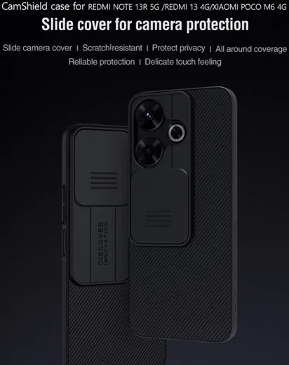 Nillkin CamShield Xiaomi Redmi 13 4G / Poco M6 Hoesje met Camera Slider Zwart afbeelding 5