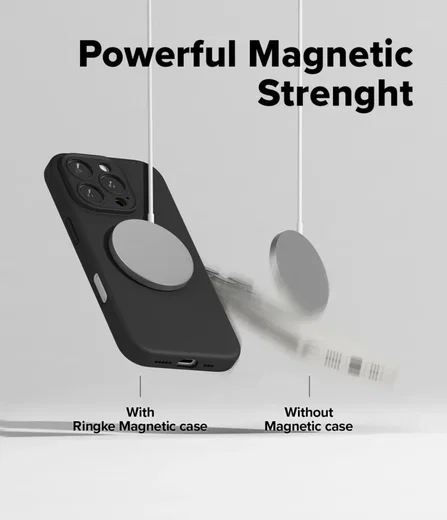 Ringke Silicone Apple iPhone 16 Pro Max Hoesje MagSafe Back Cover Zwart afbeelding 4