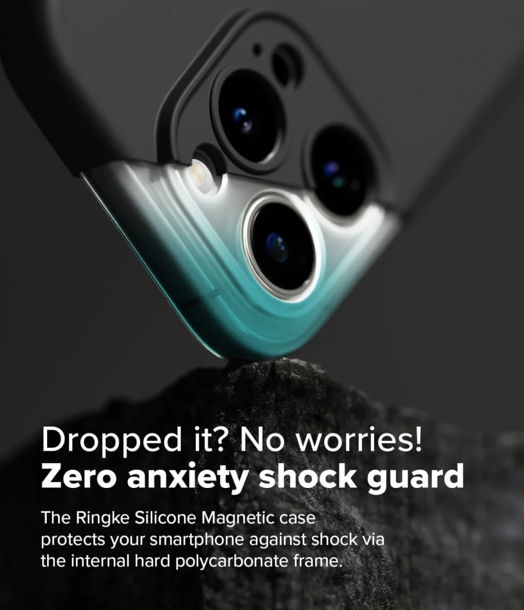 Ringke Silicone Apple iPhone 16 Pro Max Hoesje MagSafe Back Cover Zwart afbeelding 5