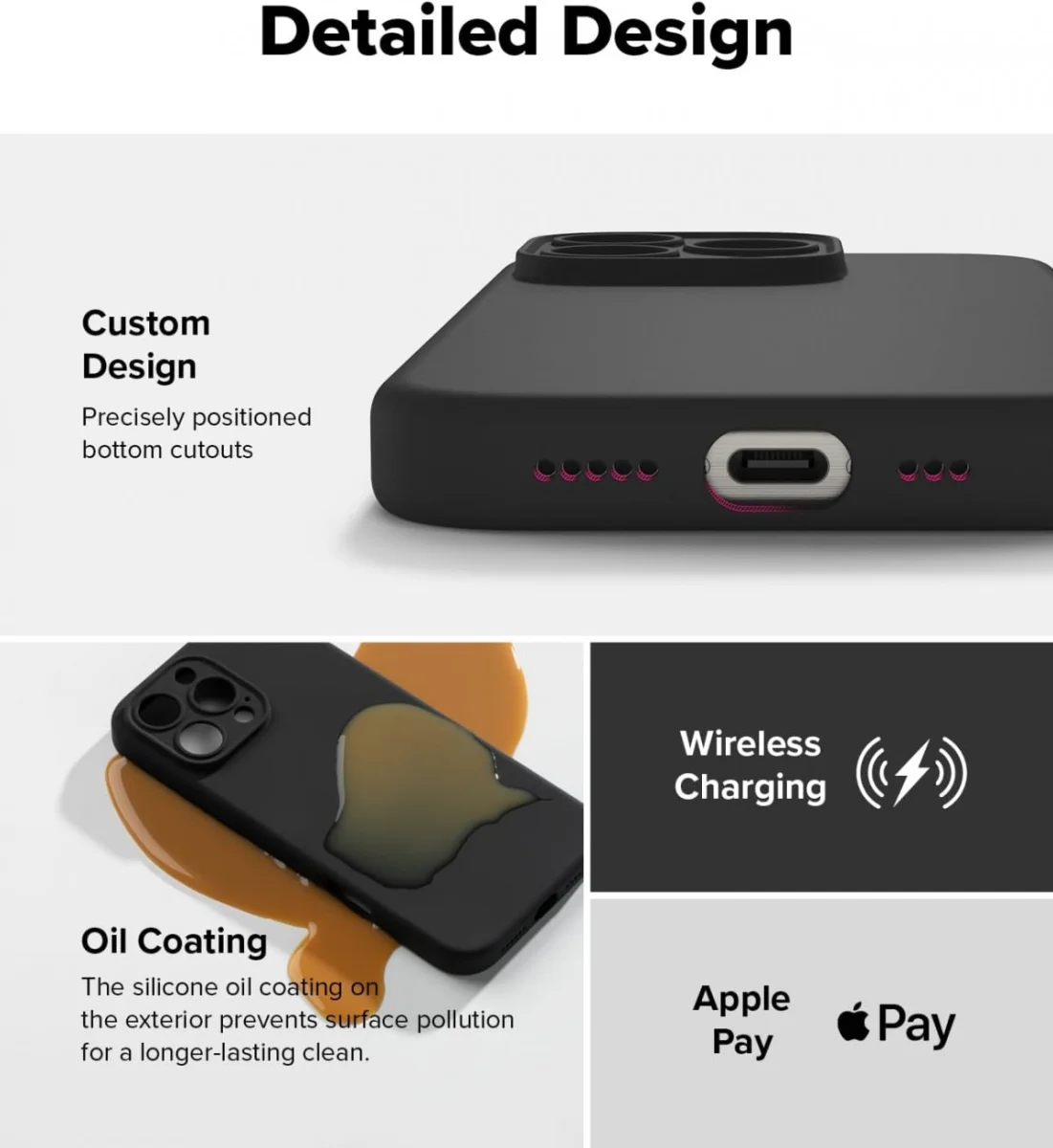 Ringke Silicone Apple iPhone 16 Pro Max Hoesje MagSafe Back Cover Zwart afbeelding 7