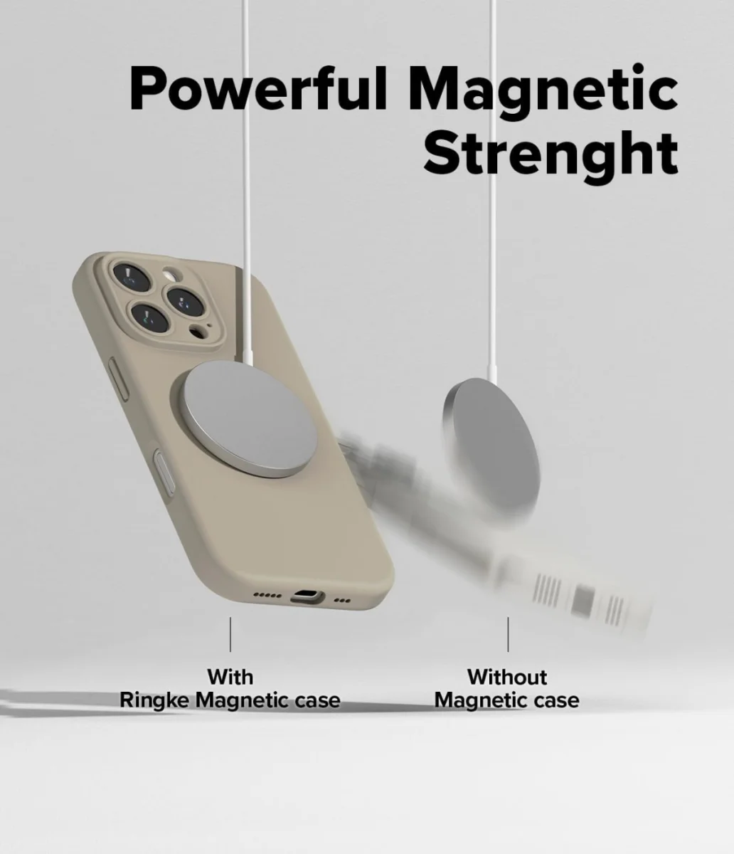 Ringke Silicone Apple iPhone 16 Pro Max Hoesje MagSafe Back Cover Beige afbeelding 4