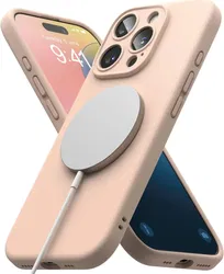 Ringke Silicone Apple iPhone 16 Pro Max Hoesje MagSafe Back Cover Roze afbeelding