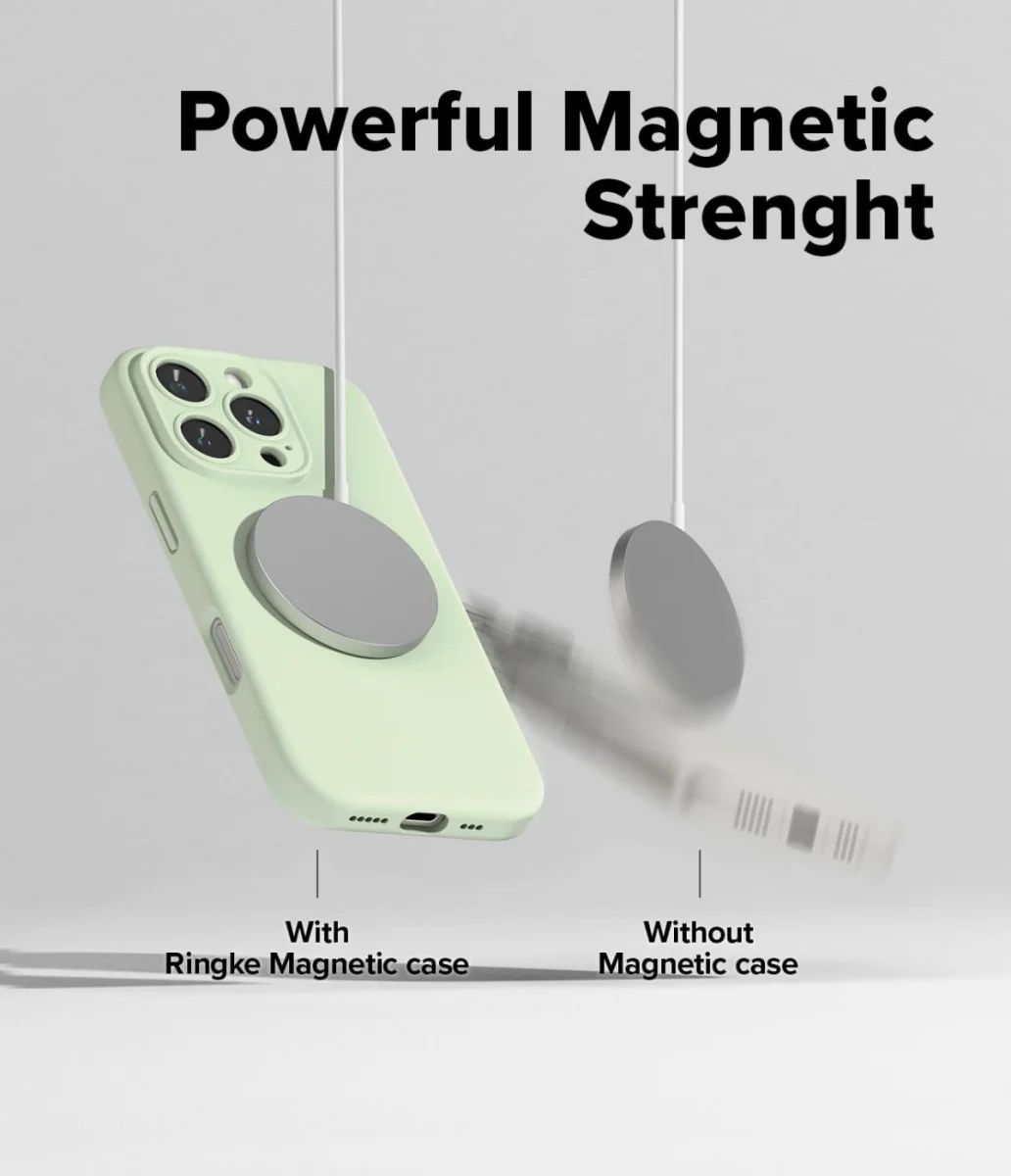 Ringke Silicone Apple iPhone 16 Pro Max Hoesje MagSafe Back Cover Mint Groen afbeelding 4