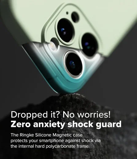 Ringke Silicone Apple iPhone 16 Pro Max Hoesje MagSafe Back Cover Mint Groen afbeelding 6
