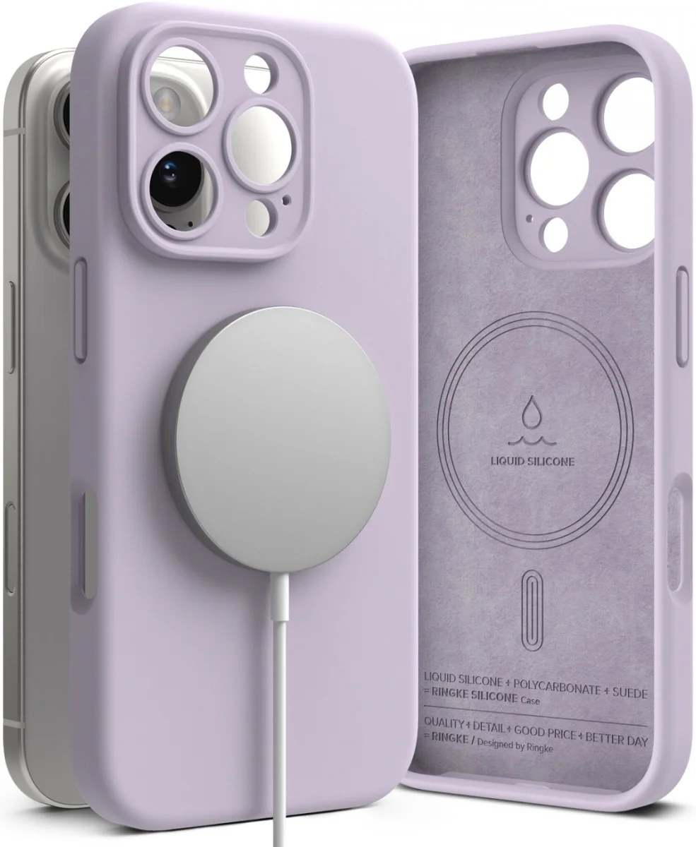 Ringke Silicone Apple iPhone 16 Pro Max Hoesje MagSafe Back Cover Paars afbeelding 2