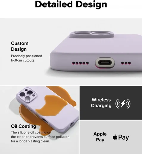 Ringke Silicone Apple iPhone 16 Pro Max Hoesje MagSafe Back Cover Paars afbeelding 8
