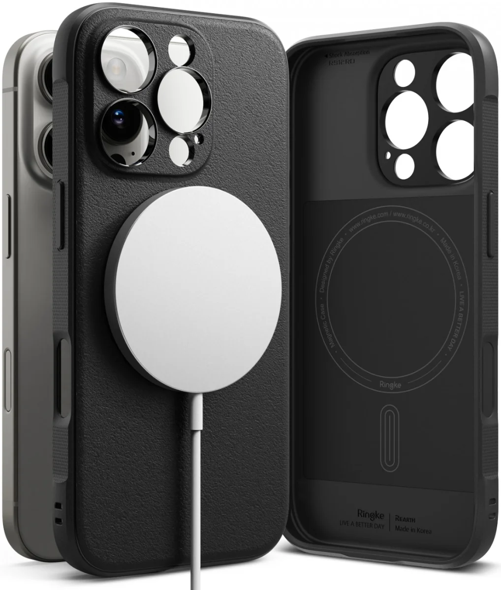 Ringke Onyx Magnetic Apple iPhone 16 Pro Hoesje MagSafe Zwart afbeelding 1