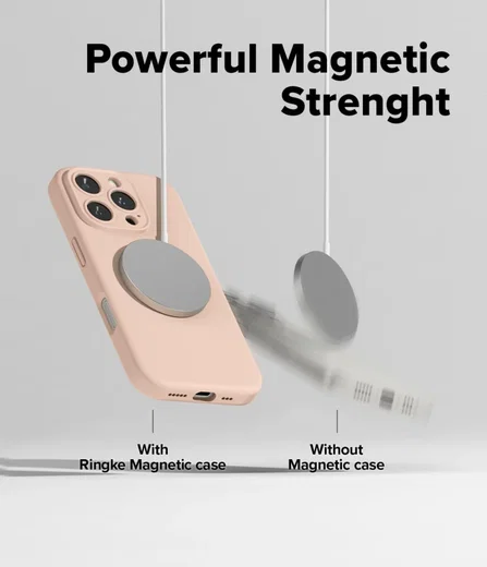 Ringke Silicone Apple iPhone 16 Pro Hoesje MagSafe Back Cover Pink Sand afbeelding 4
