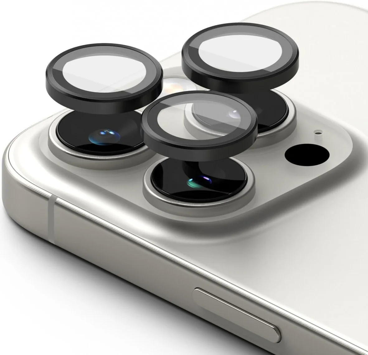 Ringke Frame Glass Apple iPhone 16 Pro / 16 Pro Max Camera Protector Zwart afbeelding 1