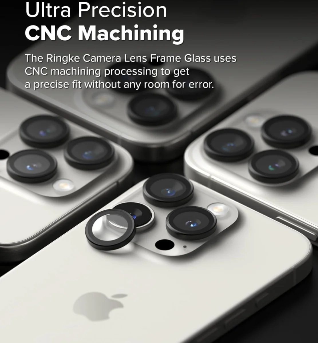 Ringke Frame Glass Apple iPhone 16 Pro / 16 Pro Max Camera Protector Zwart afbeelding 5
