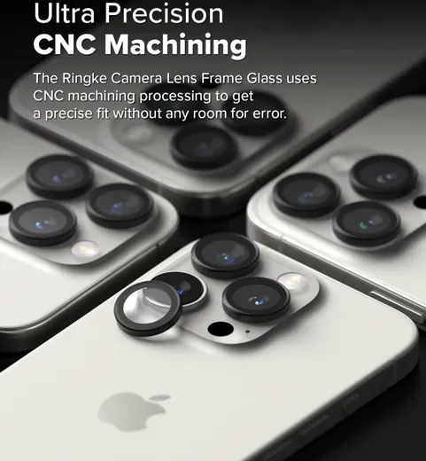 Ringke Frame Glass Apple iPhone 16 Pro / 16 Pro Max Camera Protector Zwart afbeelding 5