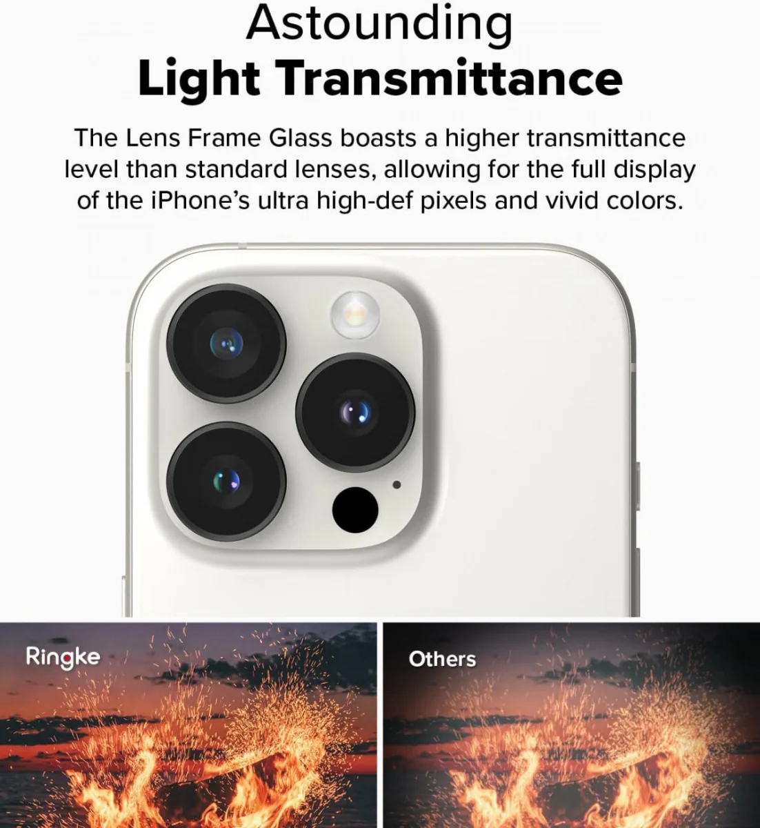 Ringke Frame Glass Apple iPhone 16 Pro / 16 Pro Max Camera Protector Zwart afbeelding 6