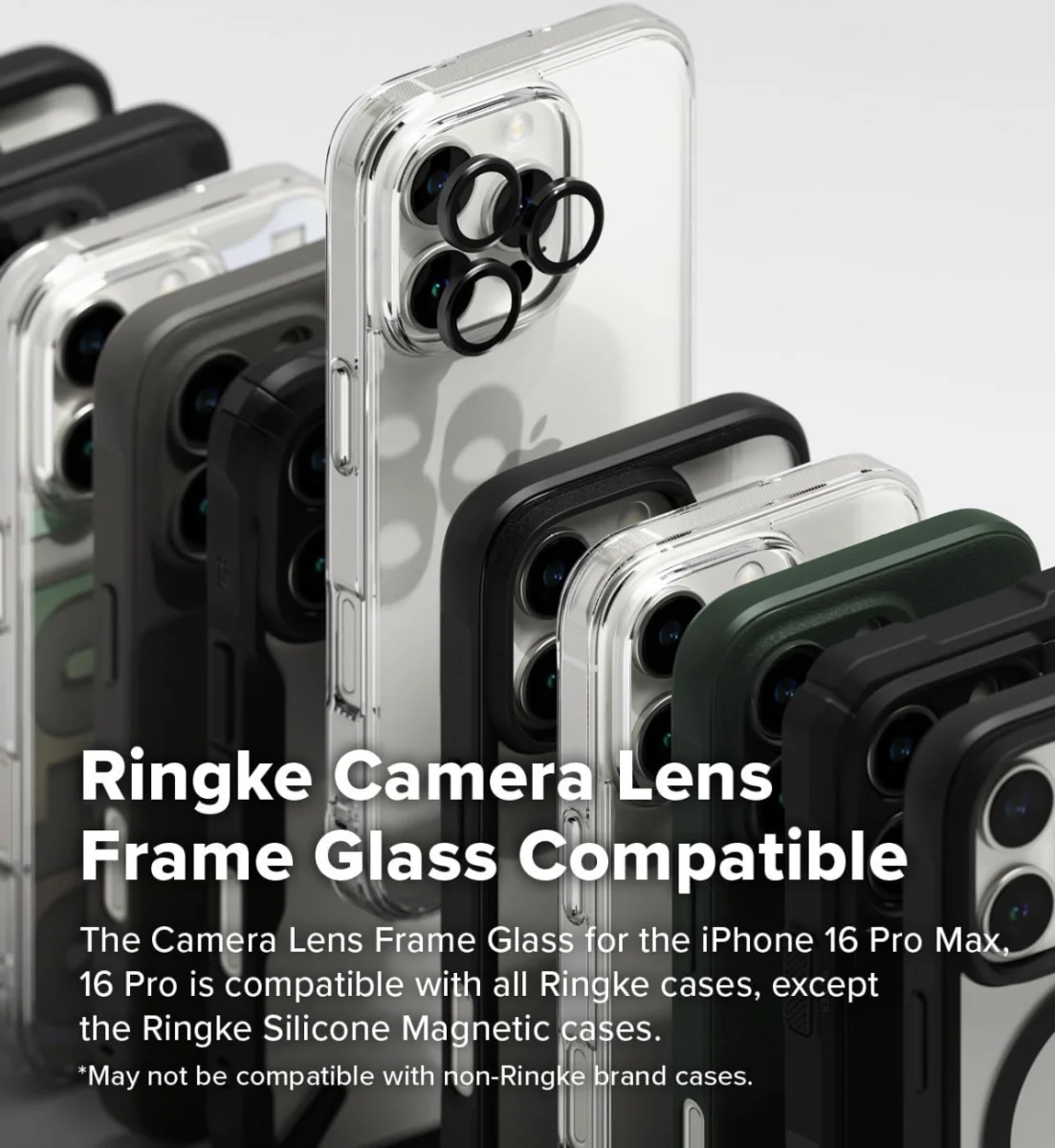 Ringke Frame Glass Apple iPhone 16 Pro / 16 Pro Max Camera Protector Zwart afbeelding 8
