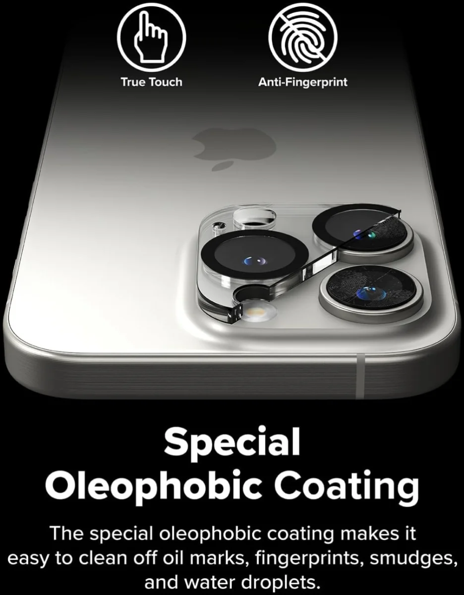 Ringke Full Cover Glass iPhone 16 Pro / Pro Max Camera Protector Glas (2-Pack) afbeelding 10