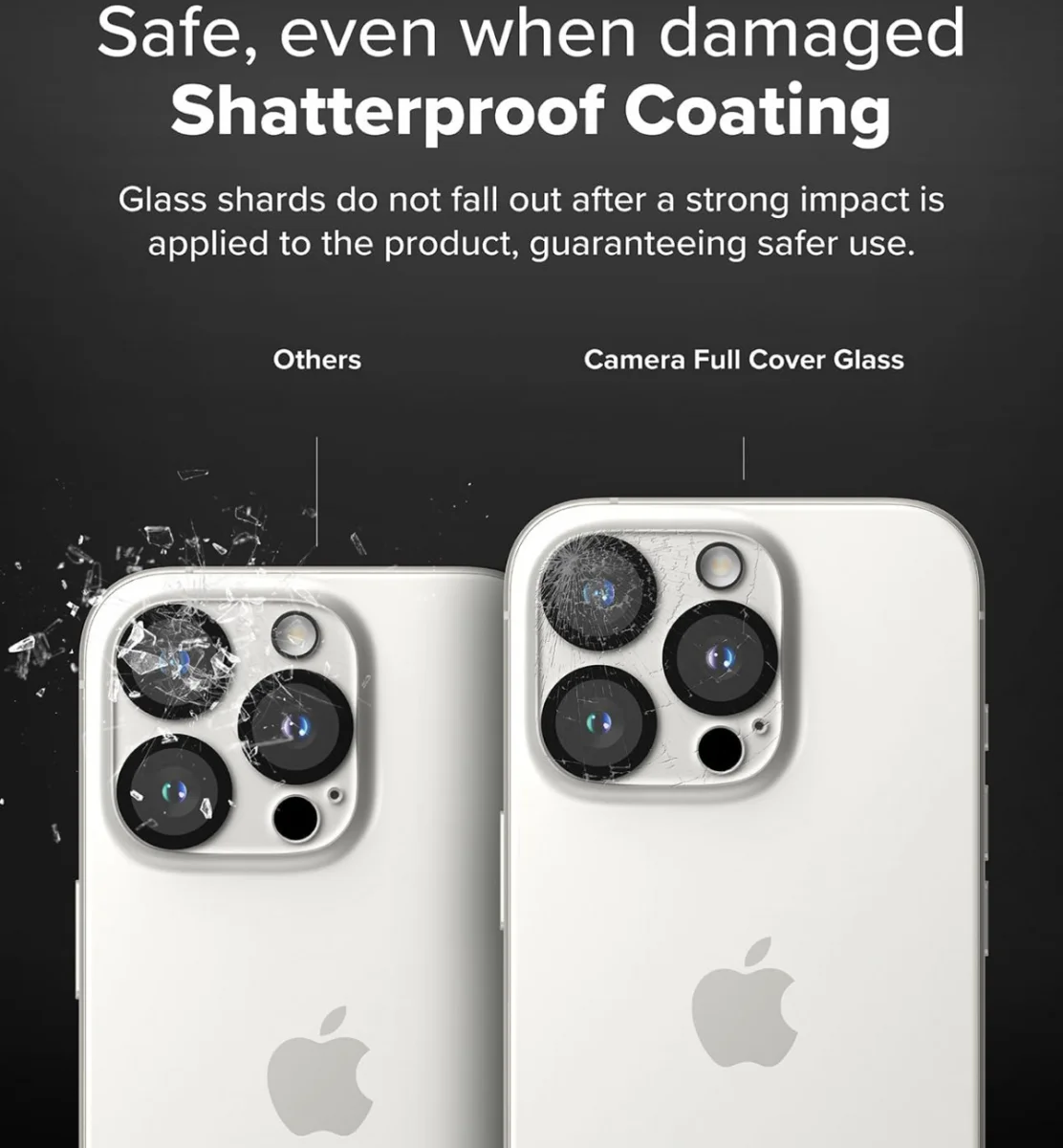 Ringke Full Cover Glass iPhone 16 Pro / Pro Max Camera Protector Glas (2-Pack) afbeelding 5