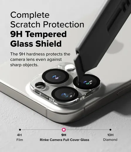 Ringke Full Cover Glass iPhone 16 Pro / Pro Max Camera Protector Glas (2-Pack) afbeelding 6