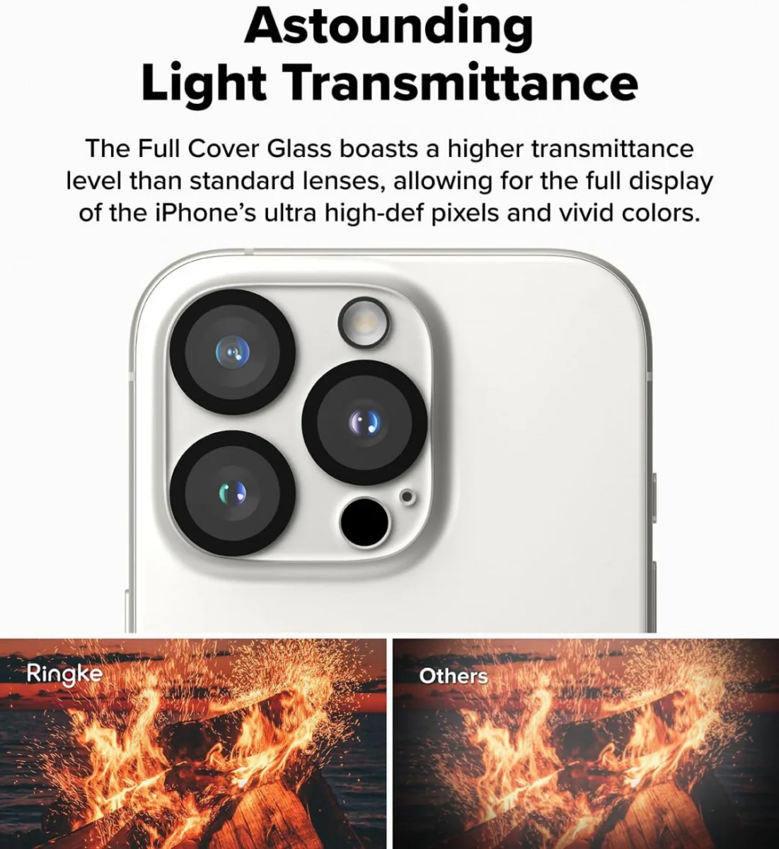 Ringke Full Cover Glass iPhone 16 Pro / Pro Max Camera Protector Glas (2-Pack) afbeelding 9