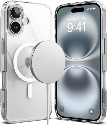 Ringke Fusion Magnetic iPhone 16 Hoesje MagSafe Back Cover Transparant afbeelding 2