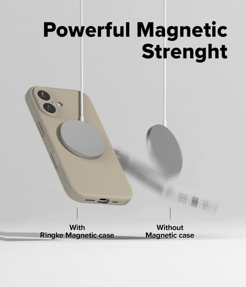 Ringke Silicone Apple iPhone 16 Hoesje MagSafe Back Cover Beige afbeelding 2