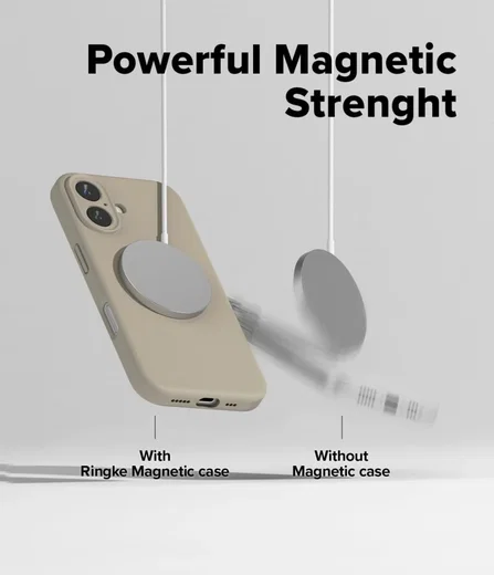 Ringke Silicone Apple iPhone 16 Hoesje MagSafe Back Cover Beige afbeelding 2