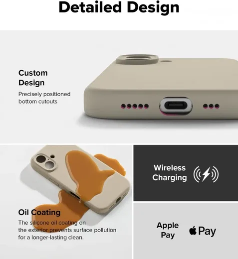 Ringke Silicone Apple iPhone 16 Hoesje MagSafe Back Cover Beige afbeelding 6